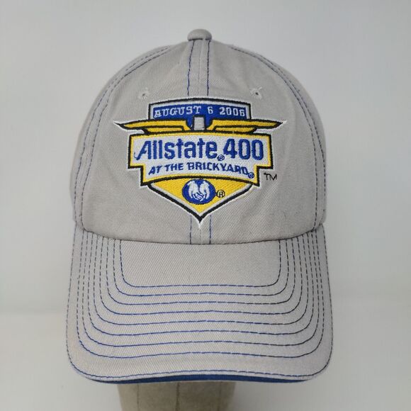 Allstate 400 At the Brickyard Strapback Hat Gray Adjustable 2006 Embroidered - Picture 3 of 11